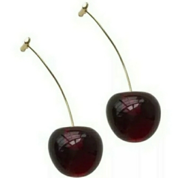 🍒 Dark Cherry Drop earrings - Picture 2 of 5